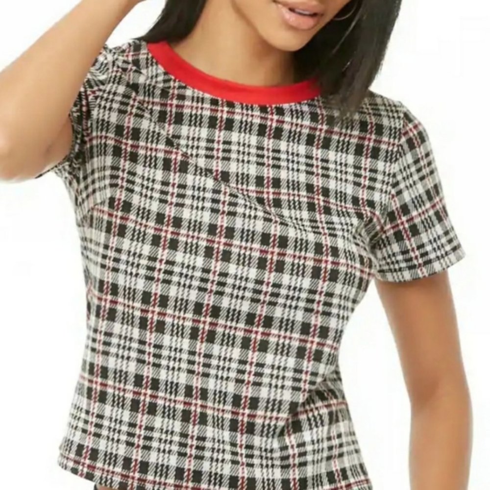 NWOT Forever 21 Red Plaid Crop Top